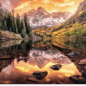 Buffalo Games Maroon Lake Reflection Puzzle - 1000 pieces